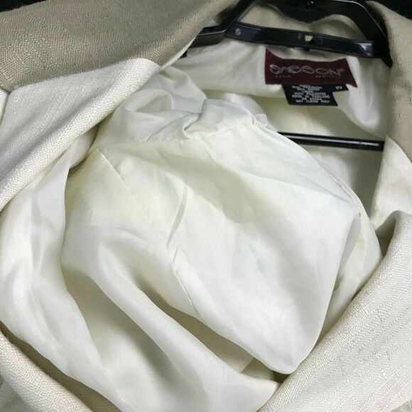 Vintage 90s Sasson Blazer Size 10 Ivory Long Sleeve Polyester Blend Womens Y2K - Picture 8 of 8